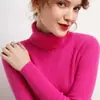 Suéter simple de cuello alto para mujer, otoño e invierno, corte ajustado, longitud corta, sin botones, ajustado, capa interior, lana sintética, top de punto de manga larga