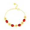 Joyería de Oro de Arena Vietnamita, Accesorios de Latón Chapados en Oro, Pulseras Incrustadas con Piedras Preciosas, Accesorios de Mano de Moda para Mujer, Venta al por Mayor de Fabricantes