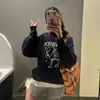 Sudadera retro americana de cuello redondo para mujer, nuevo modelo popular 2026, primavera y otoño, corte holgado, diseño adelgazante, top casual chic
