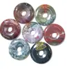 Colgante de hebilla de paz huaigu de 35 mm gema natural ágata de cristal multicolor accesorios de colgante para joyería DIY ropa