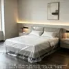 Fundas protectoras desechables, película plástica engrosada, a prueba de polvo y suciedad, para cubrir y proteger camas grandes, sofás y muebles en casa; al por mayor