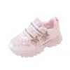 Zapatillas para Niñas 2026 Otoño Nuevo Modelo Estilo Princesa Brillante para Niña Zapatos de Papá Malla Transpirable Zapatos Casuales para Bebé