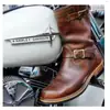 Nuevas botas Martin de estilo europeo y americano para otoño, con cremallera lateral, color liso, para hombre, tacón cuadrado de metal negro, de moda para invierno, punta redonda