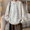 Camisa básica versátil de manga larga tie-dye personalizada impresa transfronteriza para hombre, de primavera y otoño, moderna, holgada, con logo estampado