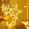 Cadena de Luces Led Estrella Luna Transfronteriza Luz Solar Exterior Cortina de Estrellas Decoración Cielo Estrellado Cadena de Luces Led Navideñas