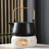 Bule de flor de vidro aquecido estilo japonês Lou base vazia Restaurante Aquecimento por vela chá perfumado isolamento chá cerâmica fogareiro de chá quente