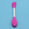 Cepillo Facial de Silicona de Doble Cabeza del Fabricante en Stock para Aplicar Limpiador Tipo Barro, Cepillo para Puntos Negros, Cepillo Limpiador Facial, Procesamiento de Belleza