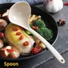 Concha Grande para Sopa Resistente a Altas Temperaturas Espessada de Fibra de Trigo com Cabo Longo para Uso Doméstico, Adequada para Servir Mingau e Sopa de Arroz, Colher Pequena Estilo Japonês