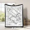 Manta Grafite com Padrão de Dinossauro com Canetas de Aquarela de 24 Cores, Manta para Colorir DIY Infantil, Lavável, em Estoque