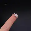 0.8*6 Haste Fina Floco de Neve Antílope de Xizang Estrela Piercing de Orelha Unha do Osso da Orelha Brincos Bola Presente de Natal Joia
