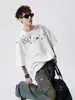 Camiseta de Manga Corta para Hombre con Patrón Bordado Genial, Marca de Moda Estilo Americano, Diseño de Calle de Verano, Top Holgado Casual de Media Manga