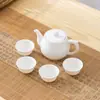 Juego de Té Kung Fu de Jadeíta Seis Caballeros del Té Jingdezhen Cubierta Exterior de Jade Blanco Portátil Hecho a Mano