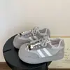 2025 Nuevo Estilo Pequeños Casuales Suela Gruesa Elevadores Punta Ancha Con Cordones Zapatos de Entrenamiento Moral Estilo Coreano Retro Estilo Deportivo Tenis para Mujer