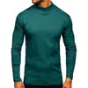 Camiseta térmica esportiva e de fitness em fleece dupla face, camada base unissex, camada base masculina de manga longa com gola alta para outono/inverno transfronteiriça
