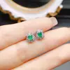Venta al por mayor de fábrica Populares Pendientes de Esmeralda Natural Plata S925 Incrustados Piedra Principal 3*4 Joyería de Lujo Venta Directa de Fábrica