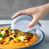 Cortador de pizza caliente para cocina doméstica, corte libre, mini, conveniente, fácil limpieza, cortador de pizza de acero inoxidable