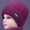 Gorro de Lana Cálido de Invierno con Felpa para Madres de Mediana Edad y Mayores, Gorro de Punto para Señoras Mayores con Protección Auditiva para el Frío al Aire Libre