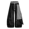 Directamente del fabricante: Pantalones Casuales a Cuadros con Solapa Estilo High Street Americano para Hombre, Nuevo Estilo de Verano, Corte Holgado, Doble Cintura, Dobladillo Curvo, Estilo Ins