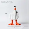 Pato Criativo de Dedo do Meio Transfronteiriço Enfeites Engraçados Artesanato de Resina Enfeites de Mesa para Casa Presentes para Amigos e Colegas