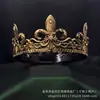 Coroa de Cabeça Circular Completa para Noiva Europeia e Americana Beleza Barroca Princesa de Concurso Cavaleiro Coroa Acessório Universal Luxuoso Formato Redondo