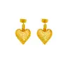Pendientes de botón cruzados estilo europeo color arena y oro para mujer, temperamento, imitación de oro, pendientes colgantes con forma de corazón y estampado de leopardo de gota de aceite, color duradero, fabricante de joyería