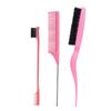 Peine de cerdas de tres filas para el cabello, peluquería, peine de cola puntiaguda, cepillo para cejas de doble cabezal, cepillo para control de bordes, herramientas para maquillaje y peinados recogidos