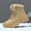 Novas Botas de Cano Alto Quentes de Tamanho Grande Sapatos de Algodão Botas de Neve Veludo Masculino Sapatos de Solado Grosso para Exterior Sapatos Casuais