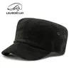 Sombreros de Nuevo Estilo Otoño para Mujer, Sombreros de Copa Plana, Gorras de Béisbol de Gamuza de Color Sólido, Sombreros Militares para Hombre, Sombreros Ecuestres Versátiles Casuales