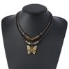 Europeu e Americano Hot-selling Retro Life Tree Pingente Colar de Camada Dupla Colar Feminino Criativo DIY Colar Frisado
