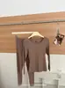 Tienda de 15 añosOtoño e Invierno Capa Base k03 Tercera Generación Ácido Hialurónico Temperatura Constante Set Cálido para Mujer Ligero Cuello Redondo