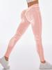 Pantalones deportivos ajustados para correr, de tejido vaquero de imitación, sin costuras, elásticos, de secado rápido, con efecto miel, para fitness y yoga.