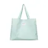 Bolsa Tote de Lona com Listras Verticais Frescas 2026, Bolsa de Ombro Grande Capacidade para Estudantes para Aula, Deslocamento e Compras