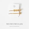 Clip de estrella de aleación minimalista, temperamento simple, amor, chica sonriente, corazón, clip lateral dorado, flequillo, estilo celebridad de Internet