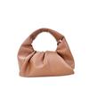 Nuevo Bolso de Mano Versátil de Moda Transfronteriza de Cuero Genuino con Forma de Cuerno, Bolso de Hombro, Bolso de Muñeca Tipo Nube, Bolso Plisado