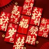 2026 Año del Caballo Bolsa Roja Creativa con Brillo Textura Escarchada Paquete Rojo para Festival de Primavera Año Nuevo Paquete de la Suerte Personalizado Al por Mayor