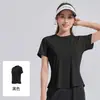 Camiseta esportiva feminina, novo top de verão transfronteiriço para yoga, roupa esportiva respirável para fitness com costas em mesh, camisa esportiva de manga curta