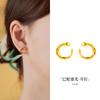 Pendientes geométricos redondos abiertos de serpiente en plata de ley S925 para mujer, nuevos pendientes de nicho chino de alta calidad con el sentido del año de la serpiente.