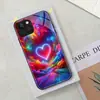 Aplicável à Capa de Vidro Temperado Apple 18PRO 17PROMAX Capa Protetora iPhone16 Nuvens Arco-Íris 17E Coração de Amor