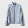Camisa/Top a Rayas Artístico de Estilo Francés "Obertura Rayada" de Corte Corto para Mujer Que Te Hace Ver Más Alta y Delgada.