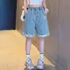 Shorts de Mezclilla para Niñas Verano 2026 Nuevos Casual Estilo Coreano Rasgados con Flecos de Mezclilla para Niños Mayores Modernos
