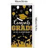 Cubierta de Puerta Temporada de Graduación 2026 Transfronteriza para Celebrar Decoración de Fiesta de Graduación Tela Colgante Negro Dorado Tela de Fondo para Ancho de Puerta