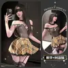 Lencería sexy Jinxiailu para aire acondicionado, body de deseo puro estilo universitario, no necesita quitarse, conjunto sexy de malla para mujer
