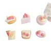 Accesorios de Resina DIY de Dibujos Animados Joyería Pastel de Fresa Crema Dulce Pegamento Pasador Funda para Teléfono Hebilla de Zapato Llavero Colgante con