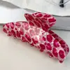 Pinza para el pelo de acetato sintético con estampado de leopardo rosa y diseño elegante, accesorio de lujo para el cabello con un toque avanzado