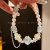 Pulsera de Lujo Ligero Estilo Francés con Perlas y Pedrería para Mujer, Moderna y Sofisticada, Exquisita Pulsera con un Temperamento Único, Elegante y Sencillo