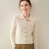 Nuevo Cárdigan de Punto de Cachemira para Mujer con Cordón y Cuello Polo Otoño e Invierno Elegante Chaqueta de Cachemira para Viajar Top