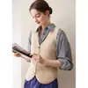 Chaleco de Punto de Punto de Cruz para Mujer Estilo Otoño/Invierno Moda Europea Capa Interior Top sin Mangas Absolutamente Hermoso Ropa Exterior Chaleco de Punto