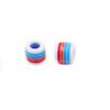 Cuentas de Agujero Grande Arcoíris Resina Rayas Color Mezclado Cuentas Cubeta Adornos para la Cabeza Pulsera Cuentas Dispersas Niñas DIY Accesorios de Mano para Niños