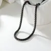 Collar de Cadena Cuadrada de Perlas de Acero Inoxidable Transfronterizo Cadena de Acero Inoxidable de Colgante de Moda 2mm Collar Pulsera Amazon