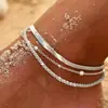 Aliexpress Comércio Exterior Tornozeleira de Corrente Ossos de Cobra Prateada Moda Personalidade Simples Nicho Multicamadas Empilhável Joia para Pé para Mulheres 2026